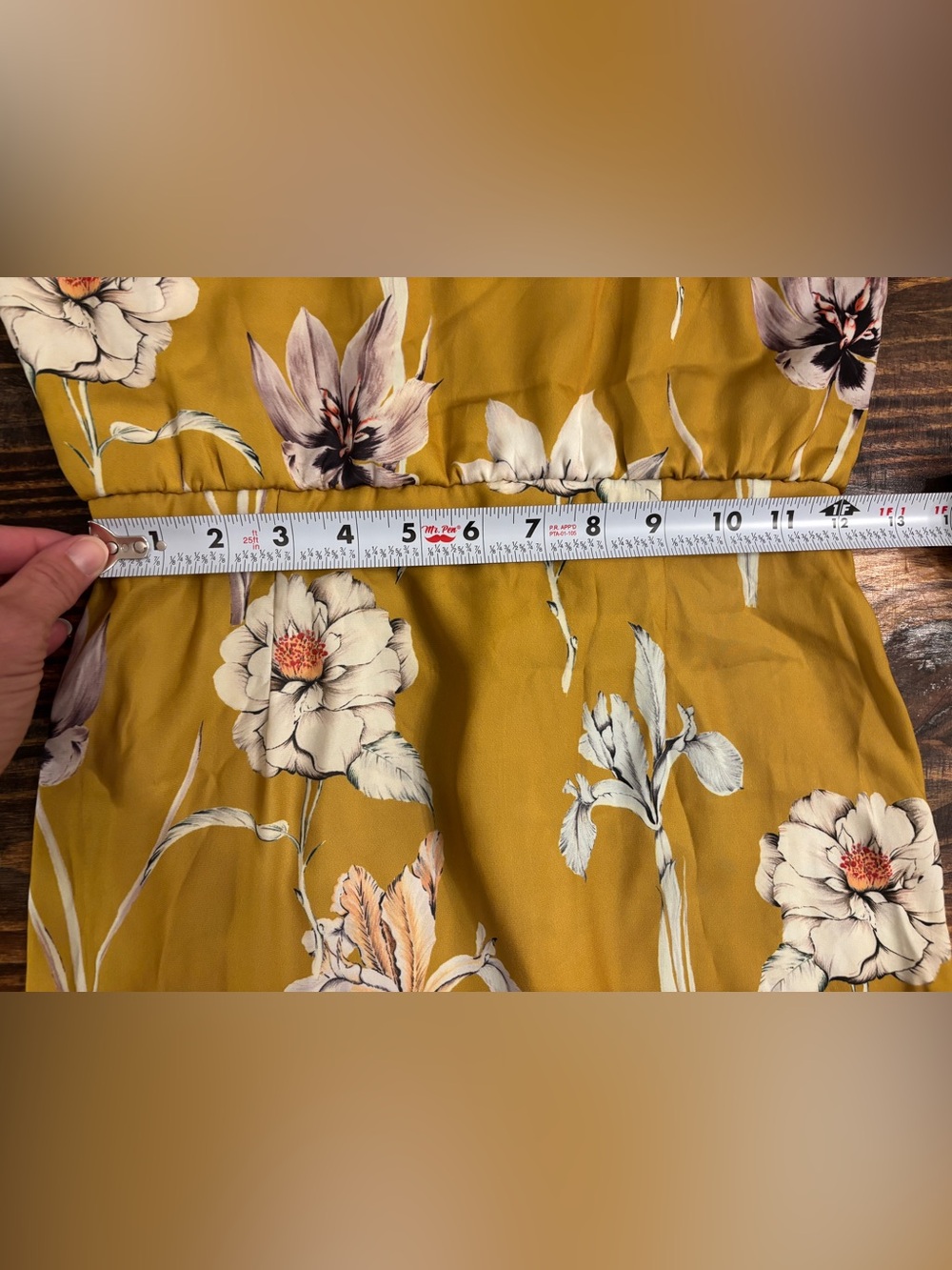 NWT ASOS Mustard Floral Sleeveless Midi Dress Size 4 Twist Back Cutout - Picture 5 of 12